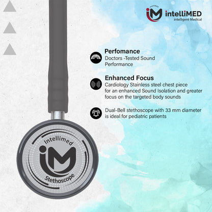 intelliMED Evolv Pediatric Stainless Steel Stethoscope, 1 Year Warranty