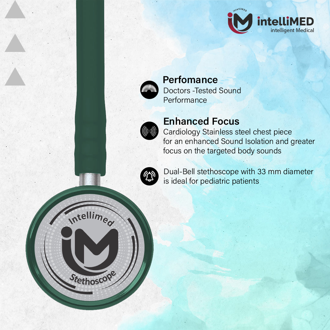 intelliMED Evolv Pediatric Stainless Steel Stethoscope, 1 Year Warranty