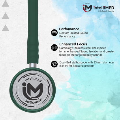 intelliMED Evolv Pediatric Stainless Steel Stethoscope, 1 Year Warranty