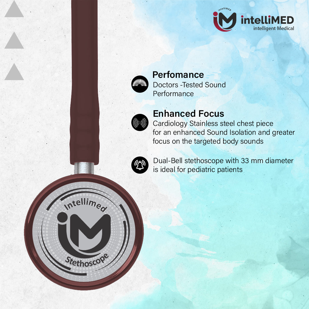intelliMED Evolv Pediatric Stainless Steel Stethoscope, 1 Year Warranty