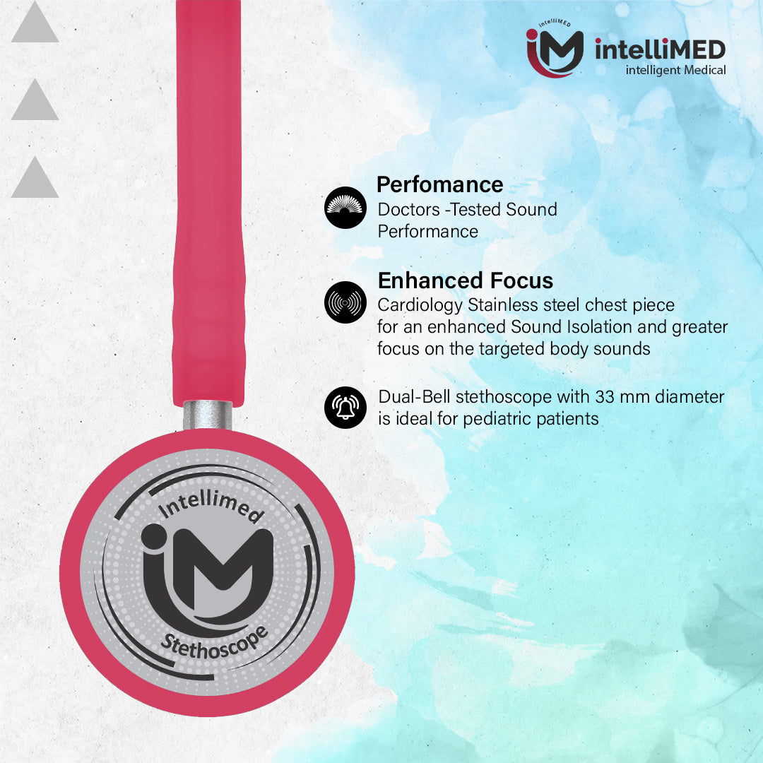 intelliMED Evolv Pediatric Stainless Steel Stethoscope, 1 Year Warranty