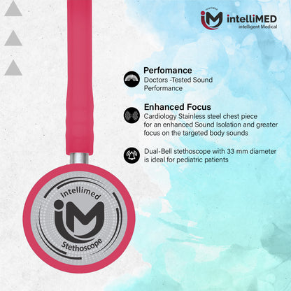 intelliMED Evolv Pediatric Stainless Steel Stethoscope, 1 Year Warranty