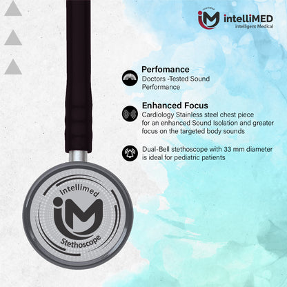 intelliMED Evolv Pediatric Stainless Steel Stethoscope, 1 Year Warranty