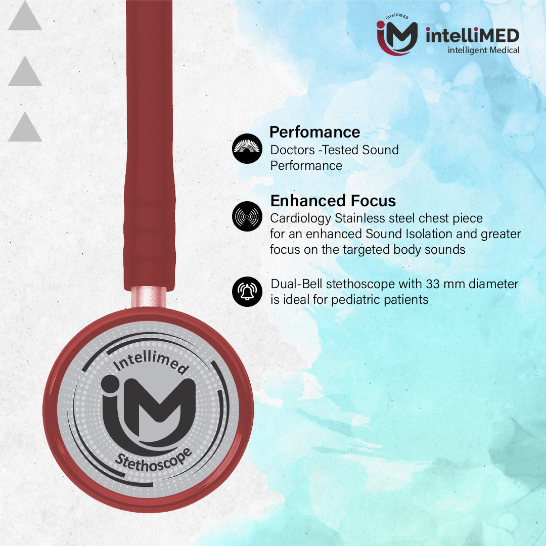 intelliMED Evolv Pediatric Stainless Steel Stethoscope, 1 Year Warranty