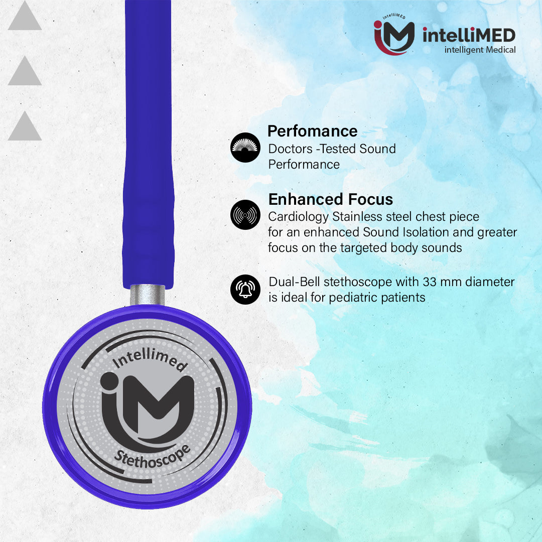 intelliMED Evolv Pediatric Stainless Steel Stethoscope, 1 Year Warranty