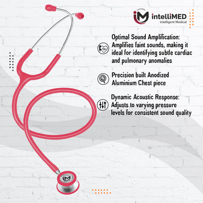 intelliMED Ultra Pediatric & Neonatal Stethoscope, Stainless steel dual head stethoscope for Pediatric & Infant, 1 Year Warranty