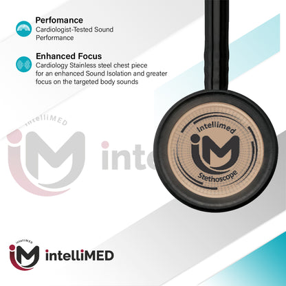 intelliMED ProCardio Stethoscope, French Gold Edition, Stethoscope with Refined sound, sensitivity & Clarity, 2 Years Warranty