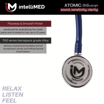 intelliMED Atomic A.L. Stethoscope with Optimal Sound Amplification , 1 Year Warranty