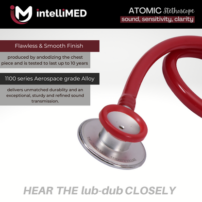 intelliMED Atomic A.L. Stethoscope with Optimal Sound Amplification , 1 Year Warranty