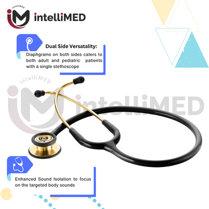 intelliMED Ultrascope Stethoscope, French Gold Edition, Stethoscope with Refined sound, sensitivity & Clarity, 1 Year Warranty