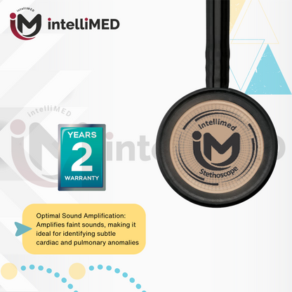 intelliMED Ultrascope Stethoscope, French Gold Edition, Stethoscope with Refined sound, sensitivity & Clarity, 1 Year Warranty