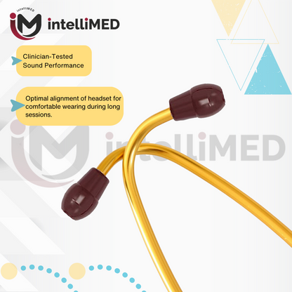 intelliMED Ultrascope Stethoscope, French Gold Edition, Stethoscope with Refined sound, sensitivity & Clarity, 1 Year Warranty