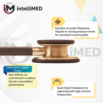 intelliMED Ultrascope Stethoscope, Distinctive Copper Edition, Stethoscope with Refined sound, sensitivity & Clarity, 1 Year Warranty