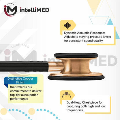 intelliMED Ultrascope Stethoscope, Distinctive Copper Edition, Stethoscope with Refined sound, sensitivity & Clarity, 1 Year Warranty
