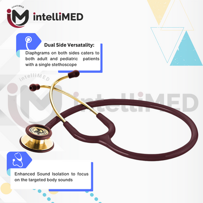 intelliMED Ultrascope Stethoscope, French Gold Edition, Stethoscope with Refined sound, sensitivity & Clarity, 1 Year Warranty