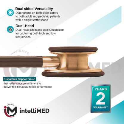 intelliMED ProCardio Stethoscope, Distinctive Copper Edition, Stethoscope with Refined sound, sensitivity & Clarity, 2 Years Warranty